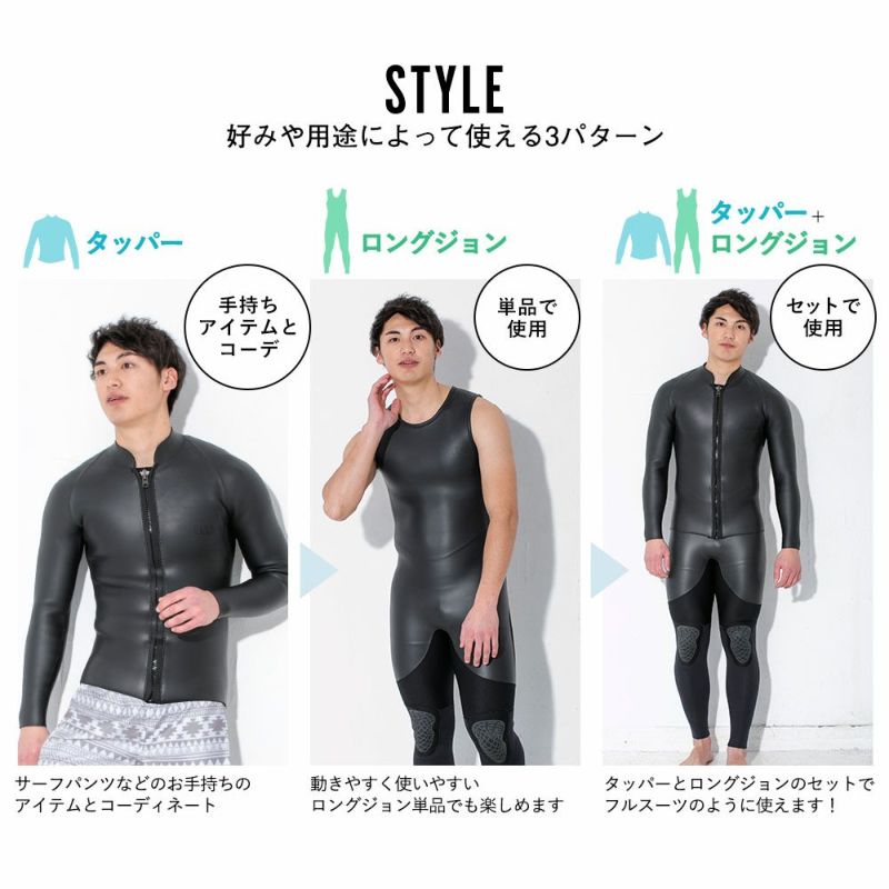 ロングジョン タッパー セット ウェットスーツ ロングジョン タッパー セット 3mm 2mm