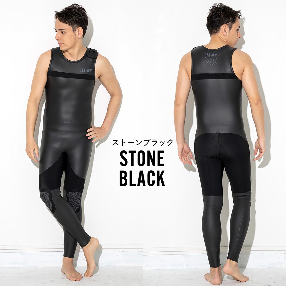 FELLOW メンズ スキン ロングジョン ノンジップ 3mm M～XXL 全2色